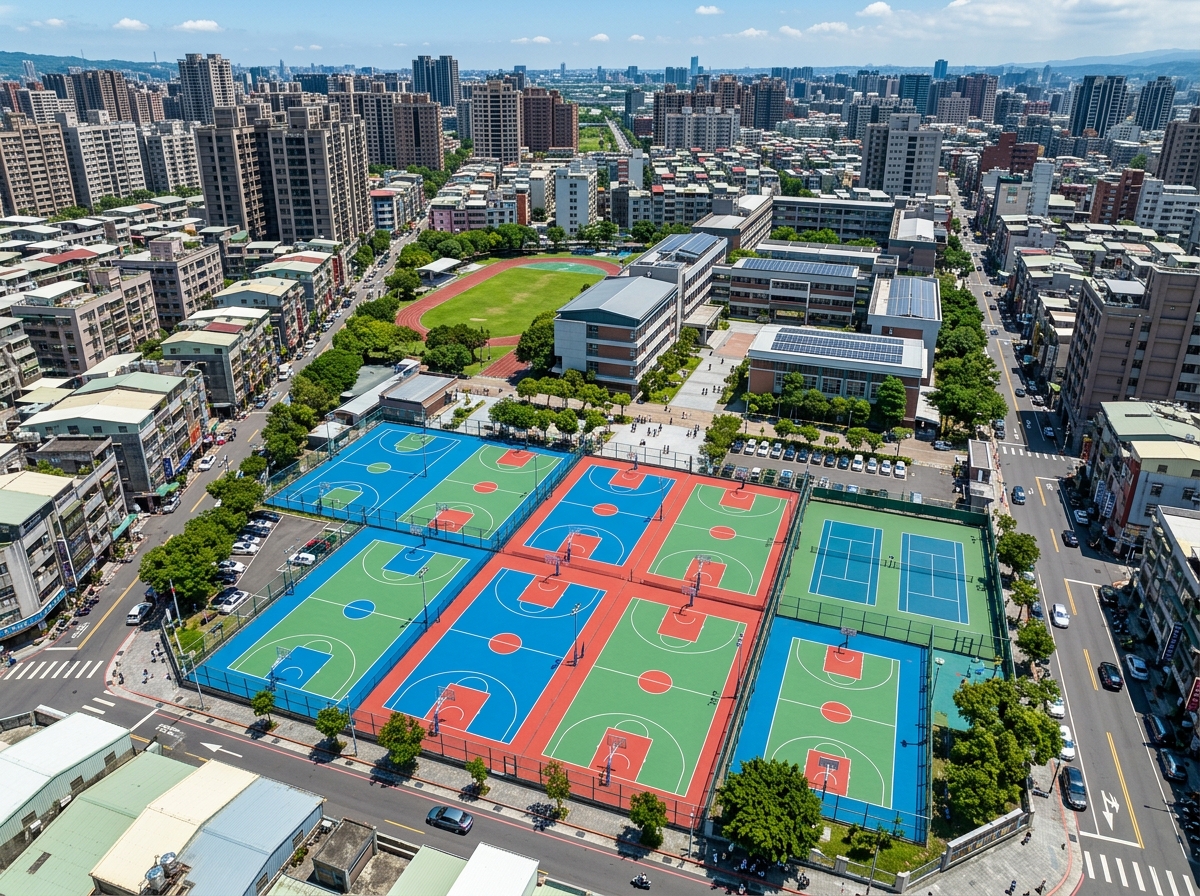 张家口市混合型塑胶跑道硅PU篮球场 - 厂家